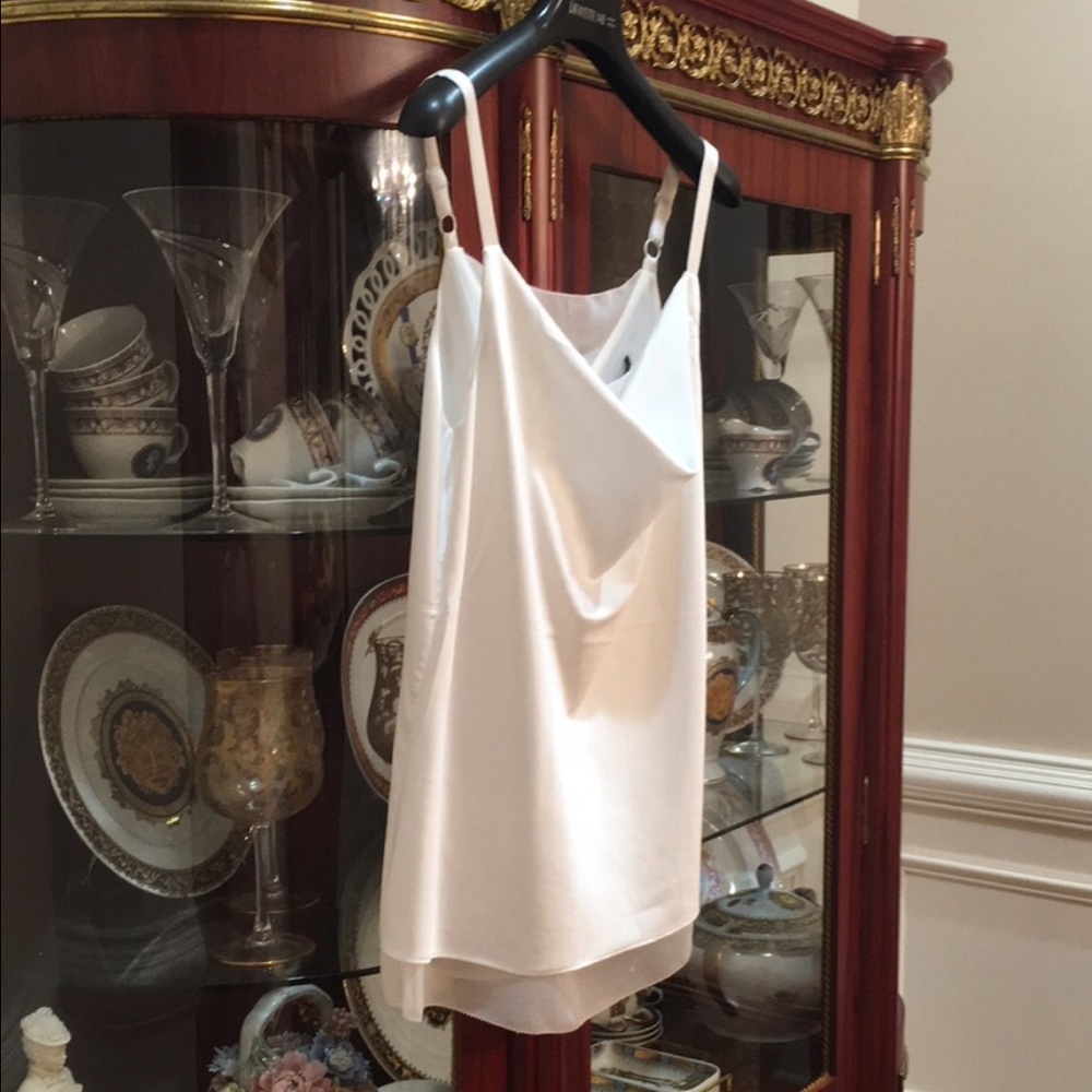 White House Black Market Black Satin Draped Neck Cami Camisole sz.XXS - Picture 10 of 15